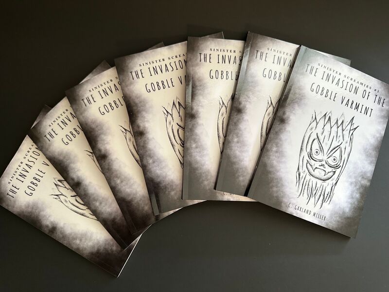 A stack of many The Invasion of the Gobble Varmint chapter books